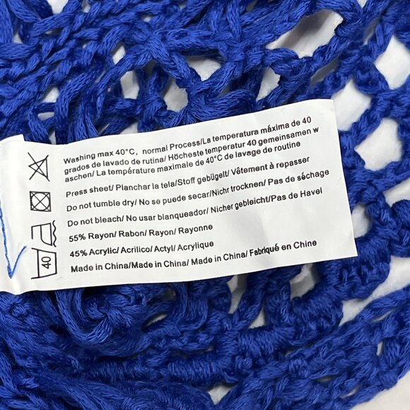 Ekouaer Beach Top Women L Blue Crochet Tank‎ Fringe Coverup Boho Hippie Festival - Picture 8 of 8